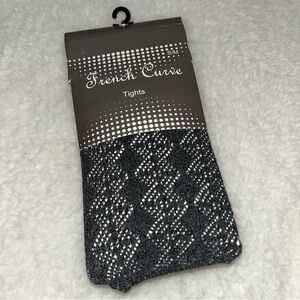 French Curve Patterned Tights Small Medium NEW